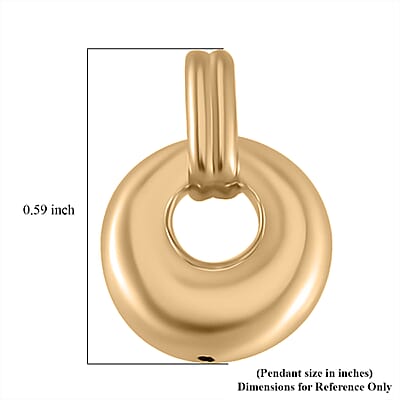10K Yellow Gold Electroform Circle Pendant 0.25 Grams