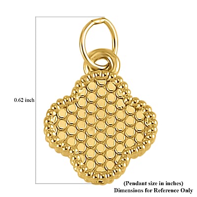 Luxoro 10K Yellow Gold Electroform Clover Pendant without Chain 0.30 Grams
