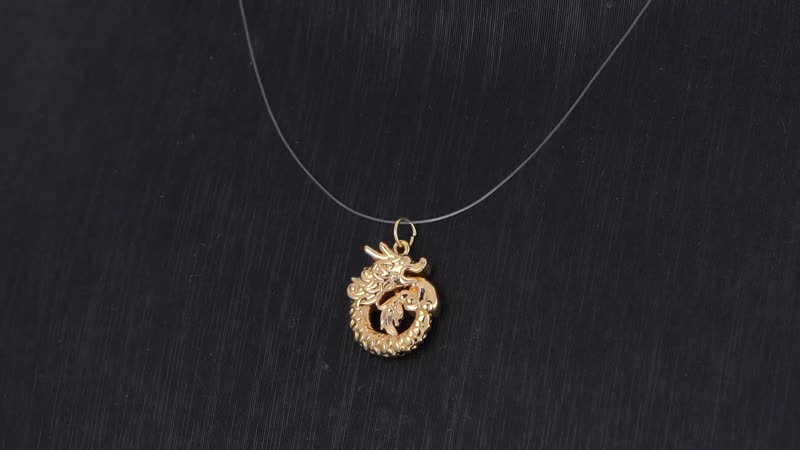 10K Yellow Gold Electroform Dragon Pendant without Chain 0.50 Grams