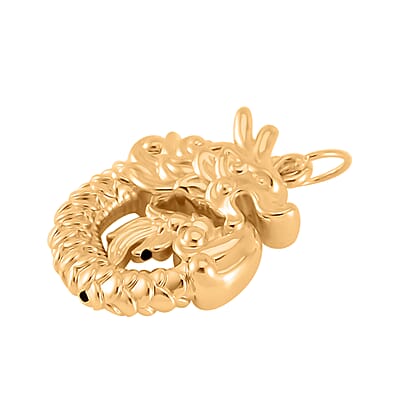 10K Yellow Gold Electroform Dragon Pendant without Chain 0.50 Grams