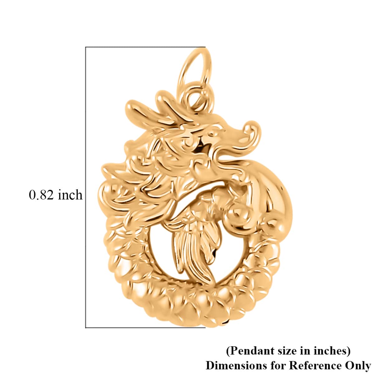 10K Yellow Gold Electroform Dragon Pendant 0.50 Grams image number 3