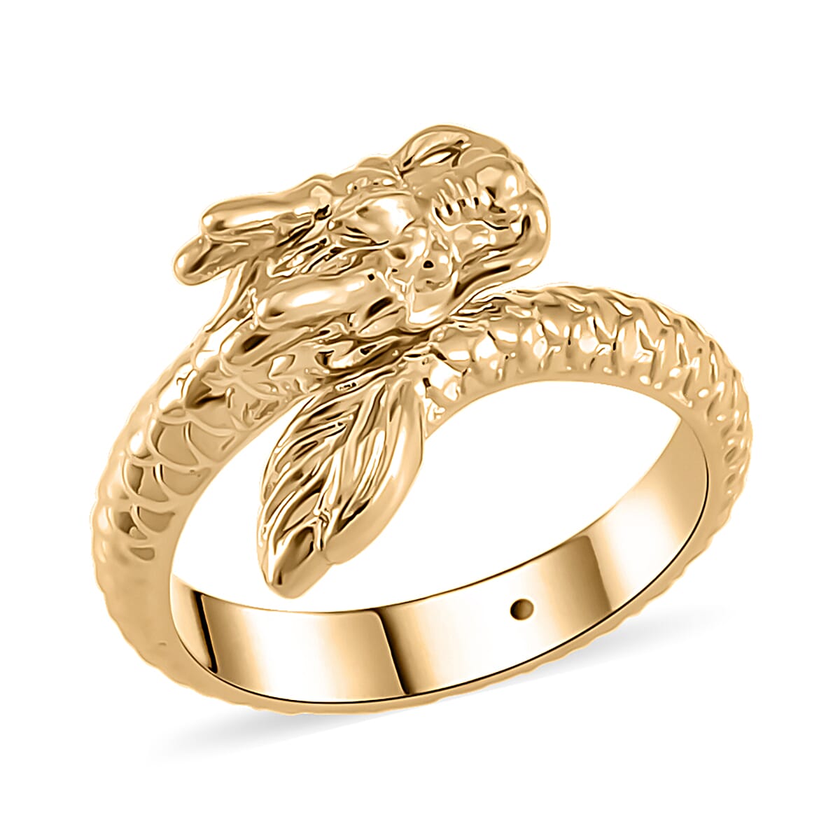 10K Yellow Gold Electroform Dragon Ring (Size 6.0) 0.55 Grams