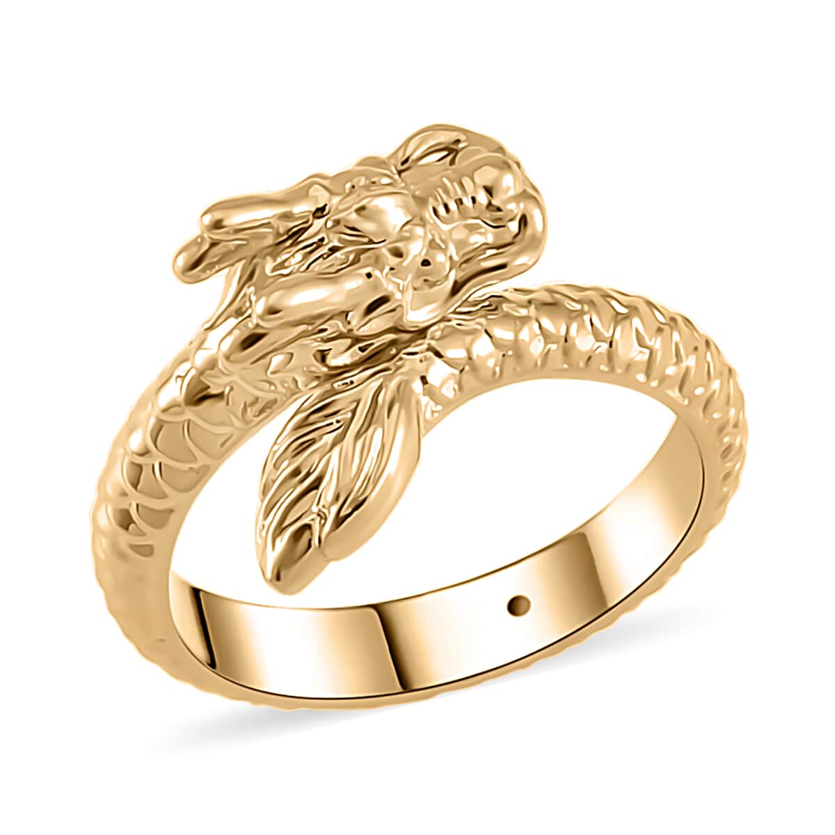 10K Yellow Gold Electroform Dragon Ring (Size 6.0) 0.55 Grams image number 0