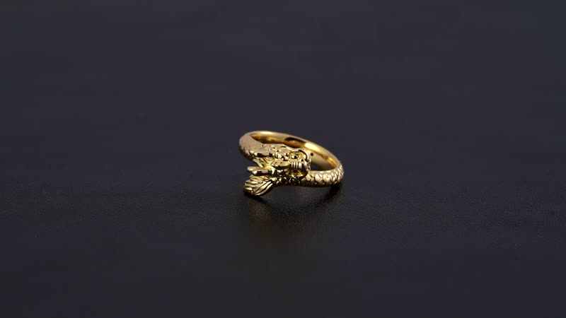 10K Yellow Gold Electroform Dragon Ring (Size 9.0) (0.55 g)
