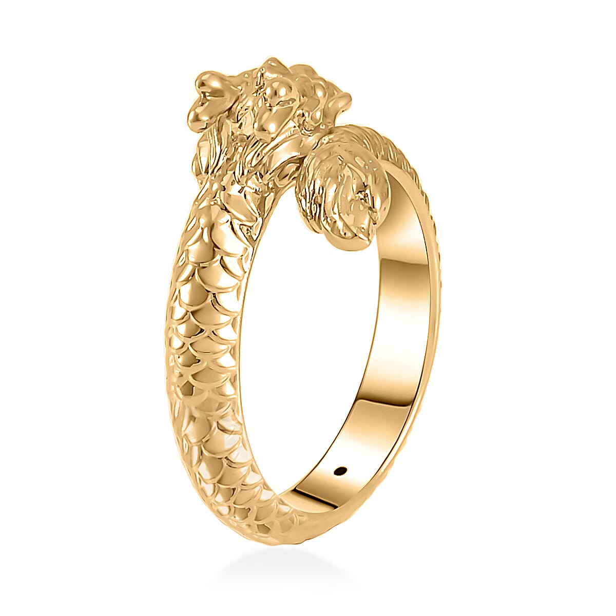 10K Yellow Gold Electroform Dragon Ring (Size 6.0) 0.55 Grams