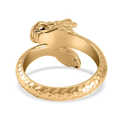 10K Yellow Gold Electroform Dragon Ring (Size 6.0) 0.55 Grams