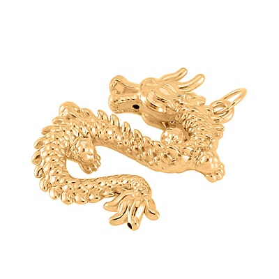 10K Yellow Gold Electroform Dragon Pendant 0.92 Grams
