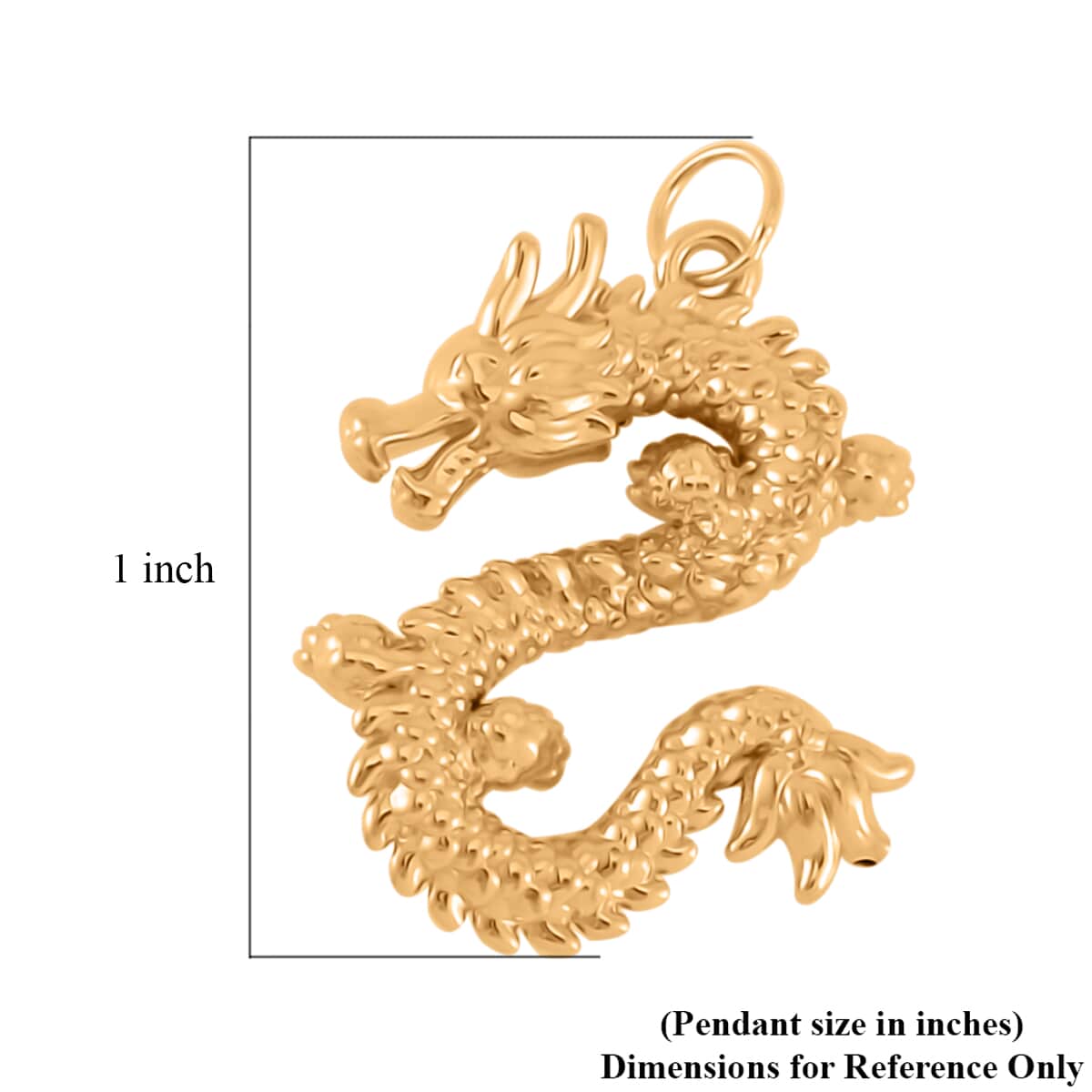 10K Yellow Gold Electroform Dragon Pendant 0.92 Grams image number 3