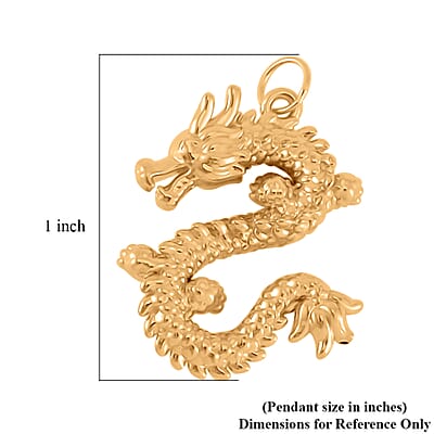 10K Yellow Gold Electroform Dragon Pendant 0.92 Grams