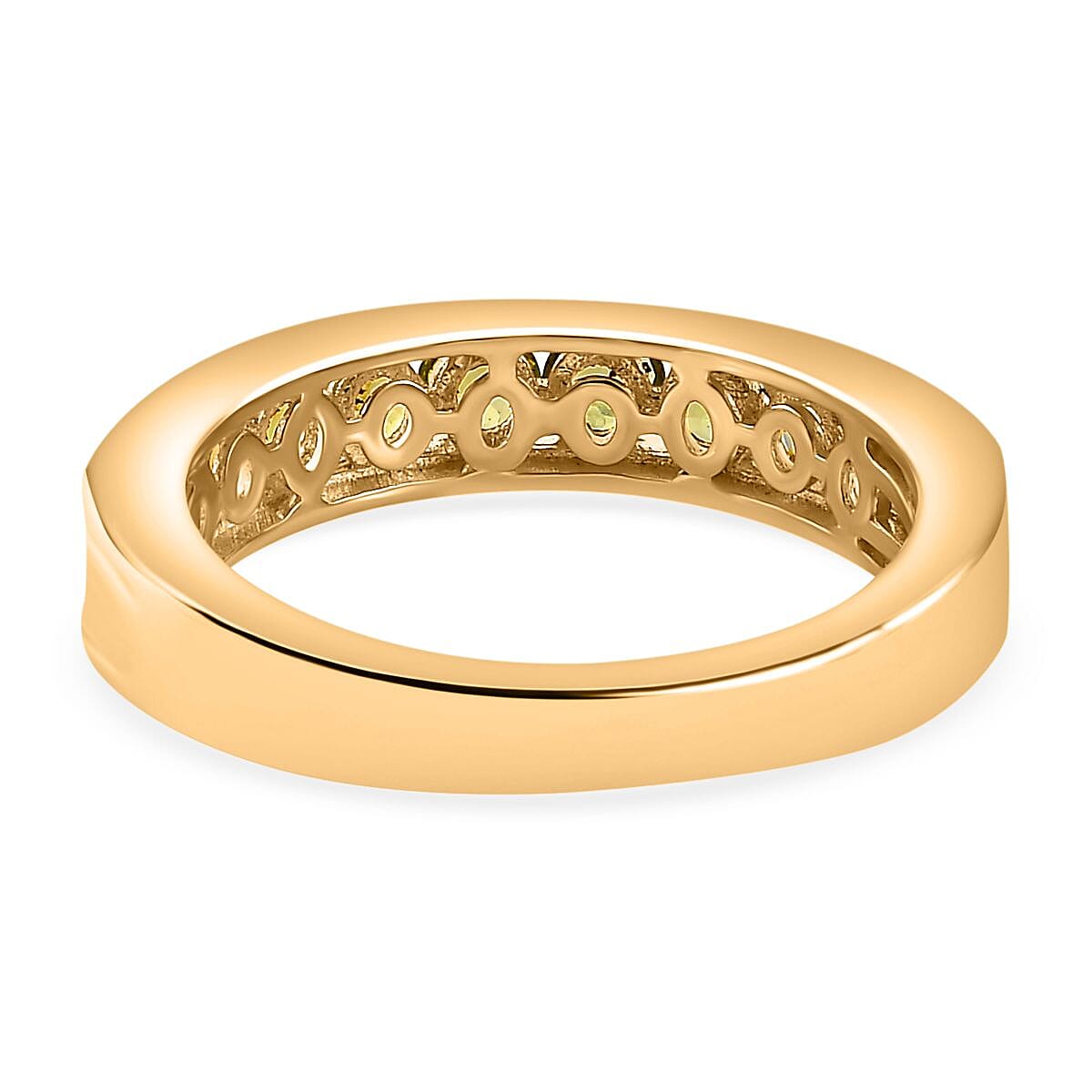 Hebei Peridot 0.90 ctw Ring in Vermeil Yellow Gold Over Sterling Silver (Size 9.0) image number 4