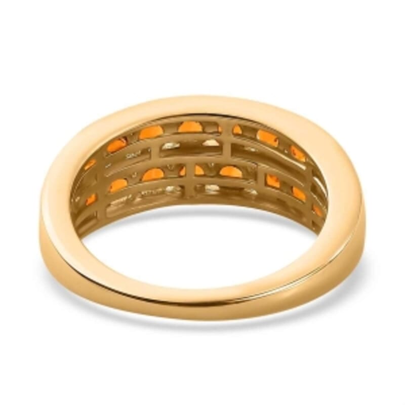 Salamanca Fire Opal 1.15 ctw Ring in 18K Vermeil Yellow Gold Over Sterling Silver (Size 10.0)