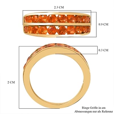 Salamanca Fire Opal 1.15 ctw Ring in 18K Vermeil Yellow Gold Over Sterling Silver (Size 10.0)
