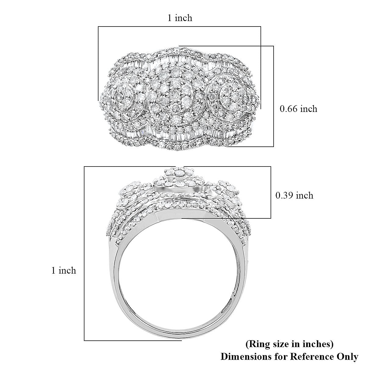 White Diamond Ring in Platinum Over Sterling Silver (Size 10.0) 1.50 ctw