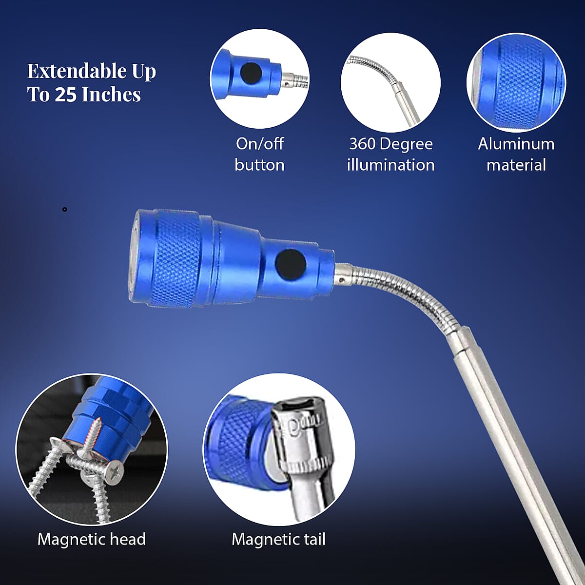 Blue Multifunction LED (3LED Lumen + 18 White SMD + 9 Red SMD) Flex Flash Torch image number 3