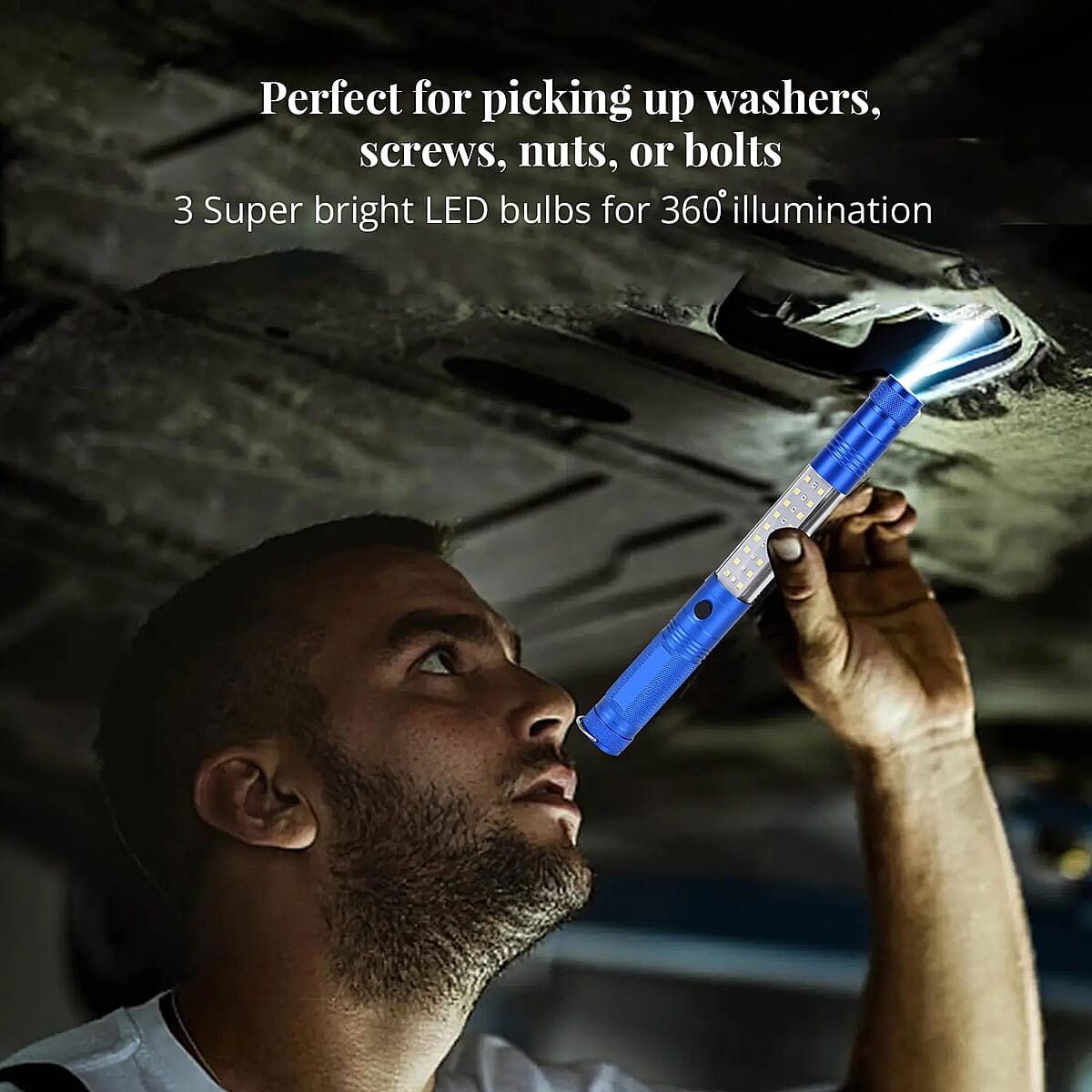 Blue Multifunction LED (3LED Lumen + 18 White SMD + 9 Red SMD) Flex Flash Torch image number 5