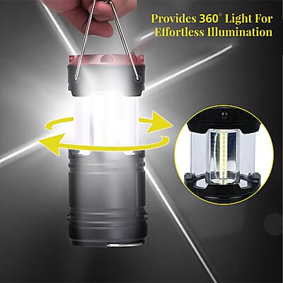 Rechargeable LED Flashlight Lantern with Red Flashers (3xAA Battery not Included)