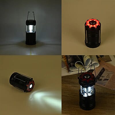 Rechargeable LED Flashlight Lantern with Red Flashers (3xAA Battery not Included)