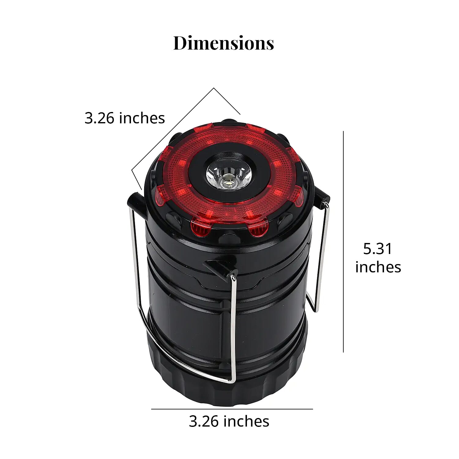 Rechargeable LED Flashlight Lantern with Red Flashers (3xAA Battery not Included)