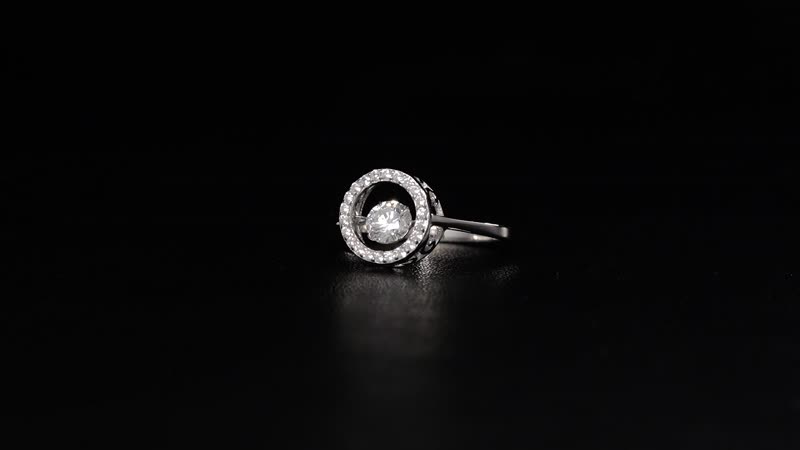 Simulated Diamond 1.20 ctw Halo Ring in Platinum Over Sterling Silver (Size 10.0)