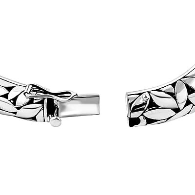 Bali Legacy Leafs Bangle Bracelet in Sterling Silver (6.50 In) 39.94 Grams