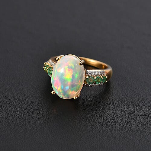 Ethiopian Welo Opal & Kagem Zambian Emerald / 10 - Product card gallery slide 3 (10177430880569)