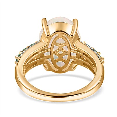 Premium Ethiopian Welo Opal and Multi Gemstone Ring in Vermeil Yellow Gold Over Sterling Silver (Size 10.0) 4.40 ctw