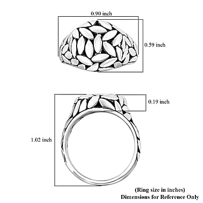 Bali Legacy Leafs Ring in Sterling Silver (Size 10.0) 5.30 Grams
