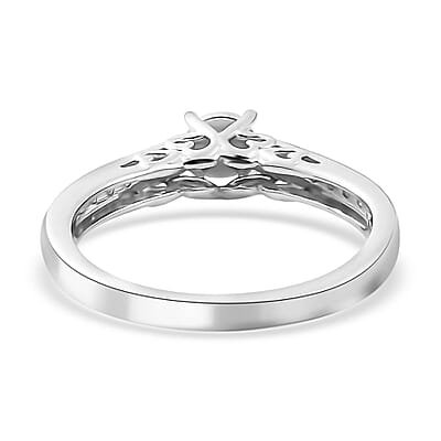 Diamond Ring in Platinum Over Sterling Silver (Size 10.0) 0.20 ctw