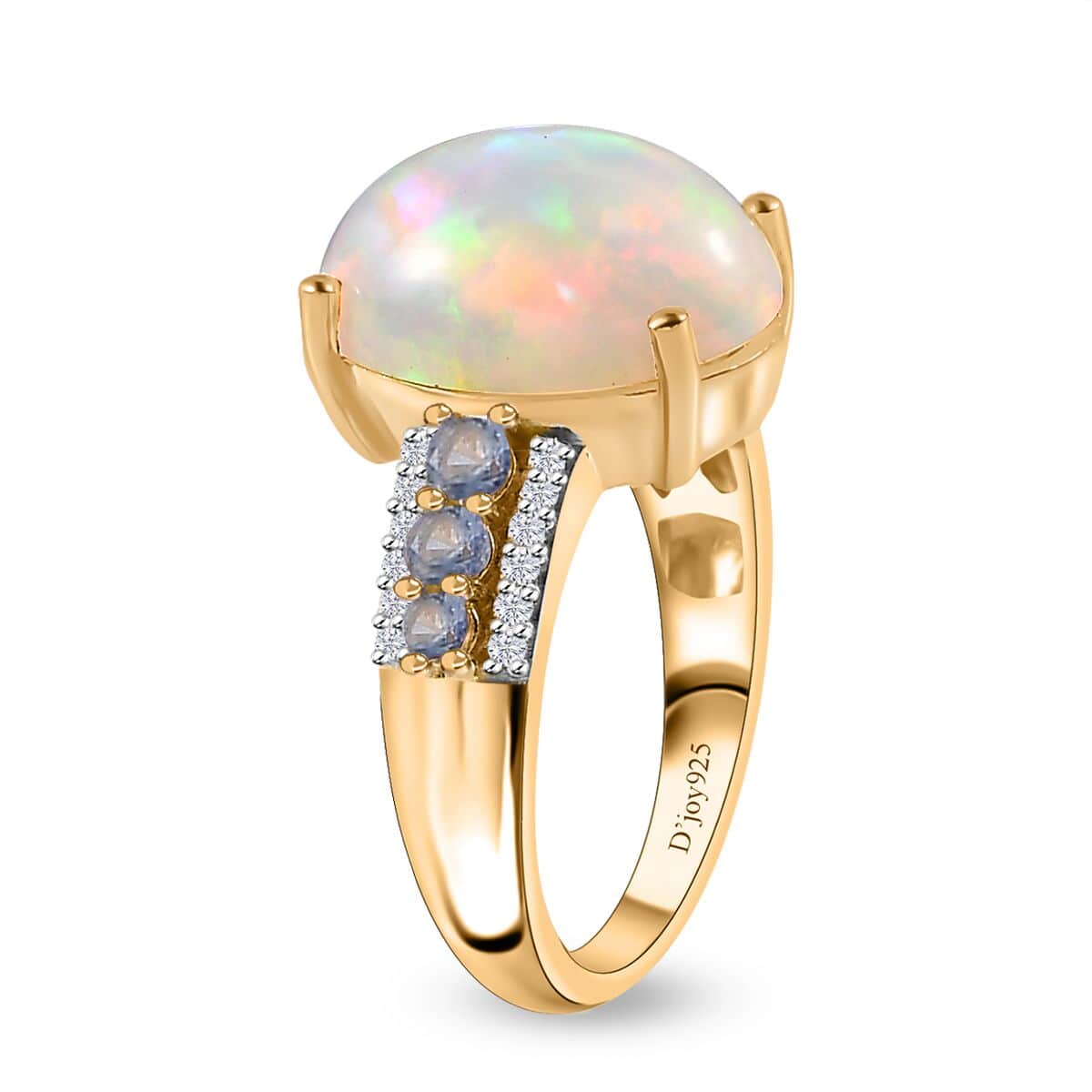 Premium Ethiopian Welo Opal and Multi Gemstone Ring in Vermeil Yellow Gold Over Sterling Silver (Size 9.0) 4.40 ctw image number 4