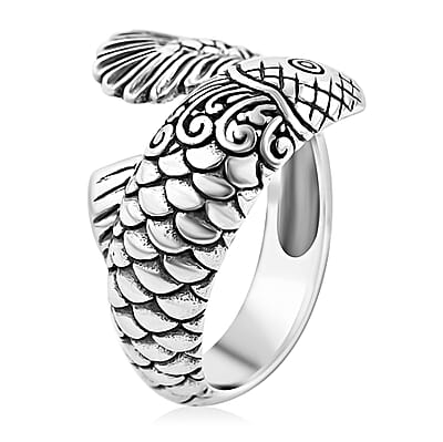 Bali Legacy Koi Fish Ring in Sterling Silver (Size 10.0) 6.10 Grams