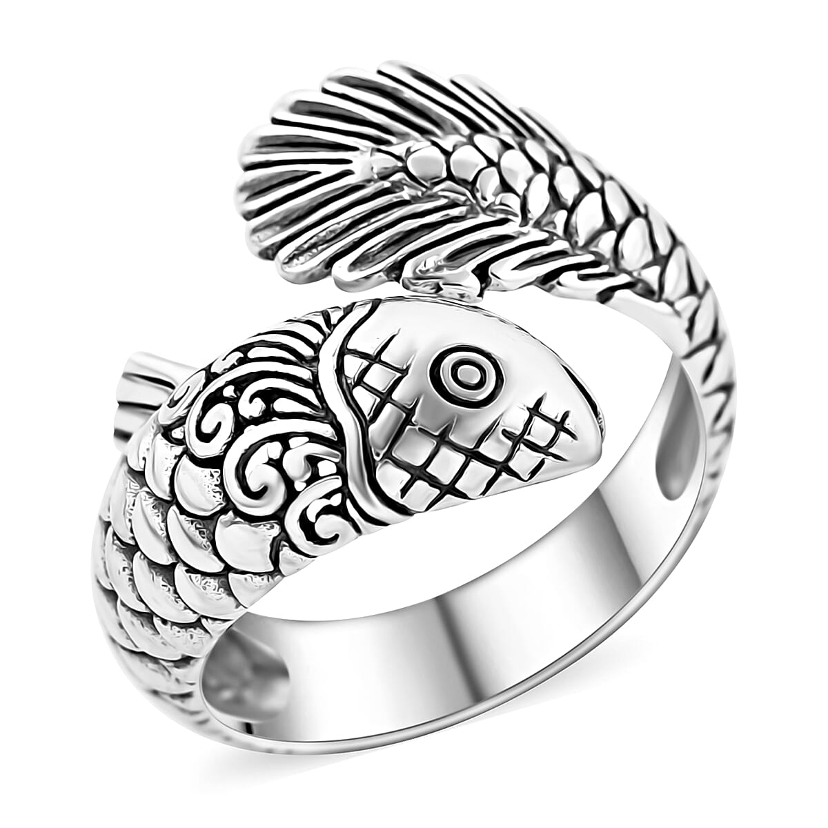 Bali Legacy Sterling Silver Dolphin Ring (Size 8.0) (6.10 g)