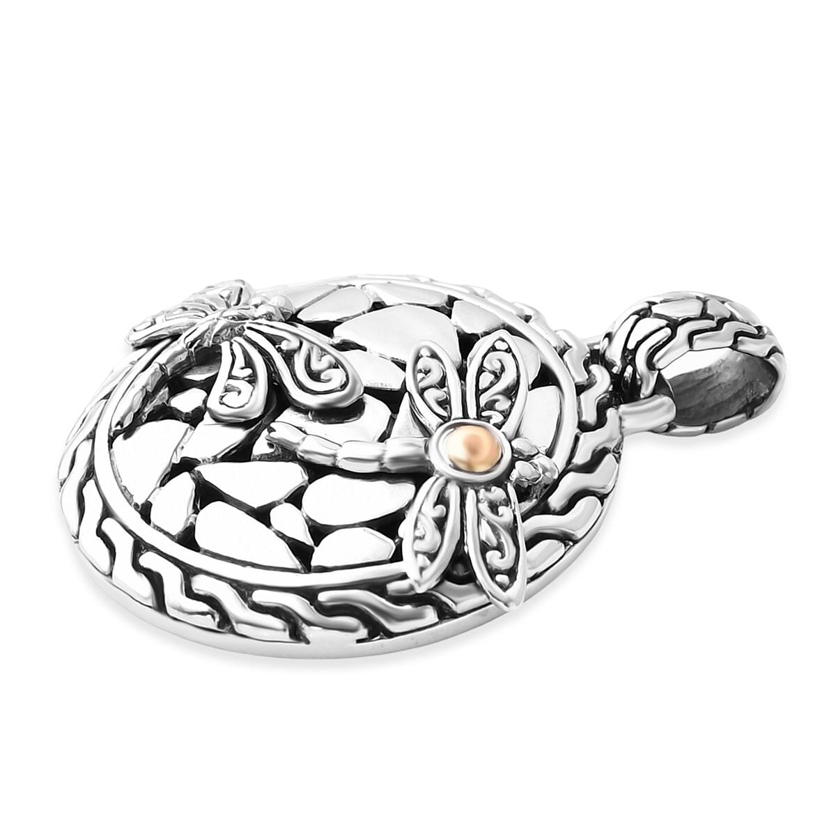 Dragonfly Pendant in 22K Yellow Gold and Sterling Silver  9.20 Grams image number 3