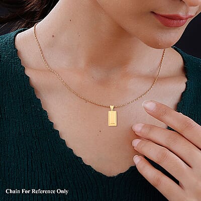 10K Yellow Gold Diamond Accent Bar Pendant without Chain 1.3 Grams