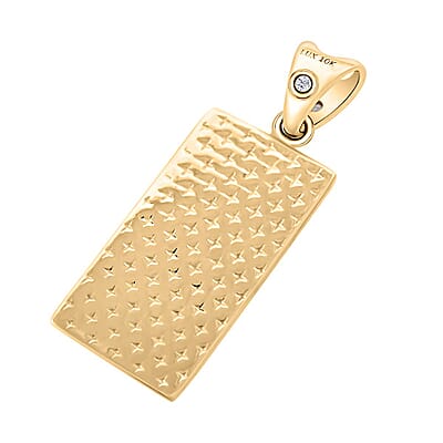 10K Yellow Gold Diamond Accent Bar Pendant without Chain 1.3 Grams