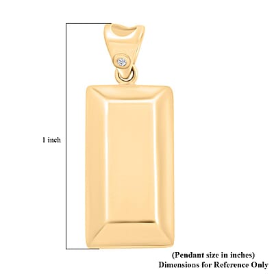 10K Yellow Gold Diamond Accent Bar Pendant without Chain 1.3 Grams