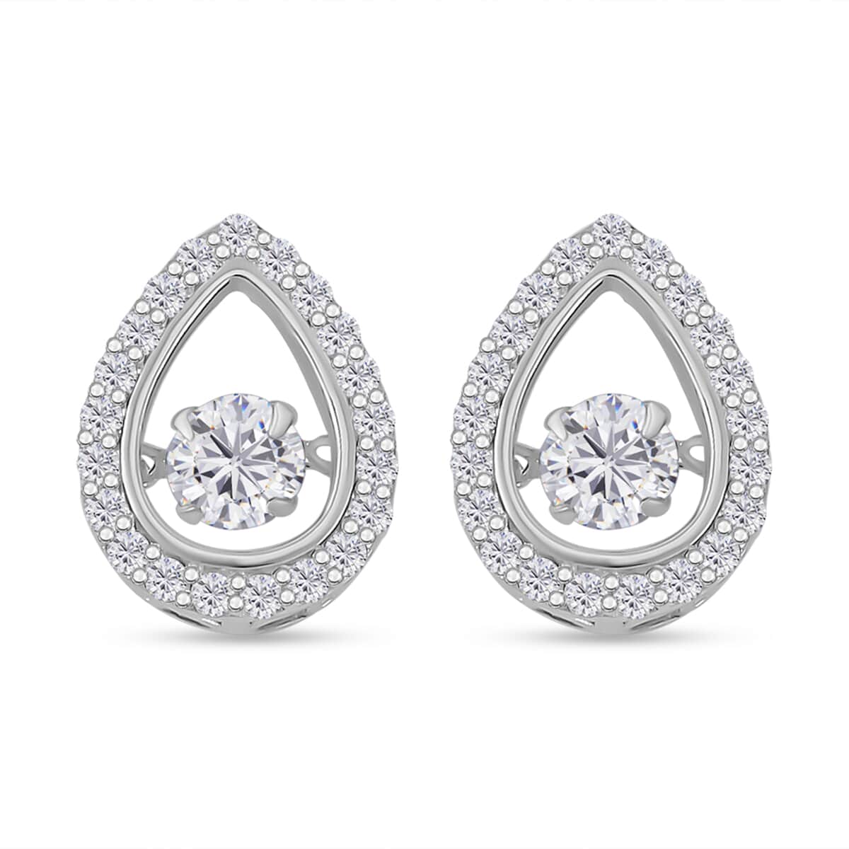 Simulated Diamond 2.35 ctw Stud Earrings in Platinum Over Sterling Silver  image number 0