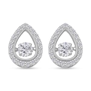 Simulated Diamond 2.35 ctw Stud Earrings in Platinum Over Sterling Silver 