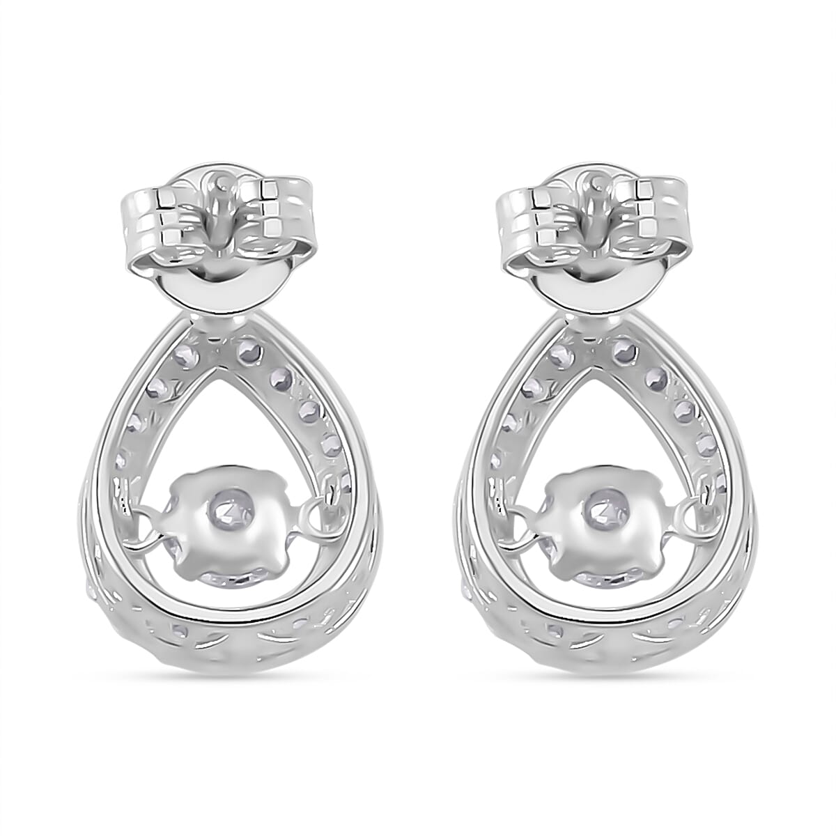 Simulated Diamond 2.35 ctw Stud Earrings in Platinum Over Sterling Silver 
