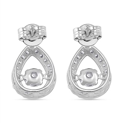Simulated Diamond 2.35 ctw Stud Earrings in Platinum Over Sterling Silver 