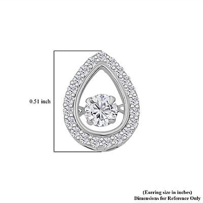 Simulated Diamond 2.35 ctw Stud Earrings in Platinum Over Sterling Silver 