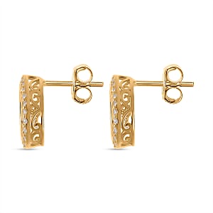 Simulated Diamond 2.35 ctw Stud Earrings in 14K Yellow Gold Over Sterling Silver 