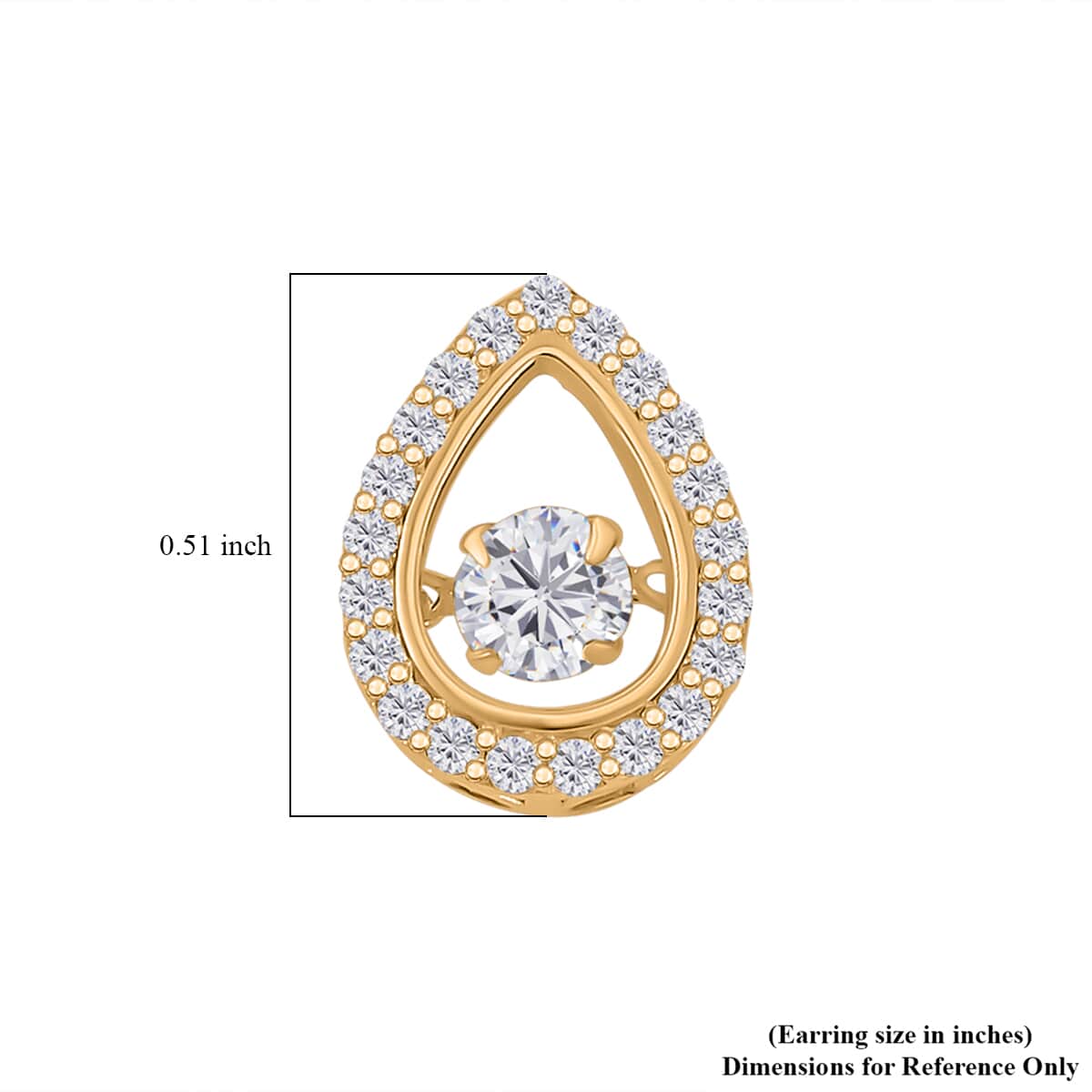 Simulated Diamond 2.35 ctw Stud Earrings in 14K Yellow Gold Over Sterling Silver  image number 5