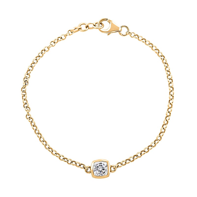 Moissanite Bracelet in Vermeil Yellow Gold Over Sterling Silver (7.50 In) 1.10 ctw