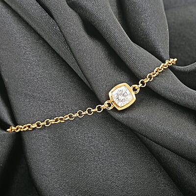 Moissanite Bracelet in Vermeil Yellow Gold Over Sterling Silver (7.50 In) 1.10 ctw