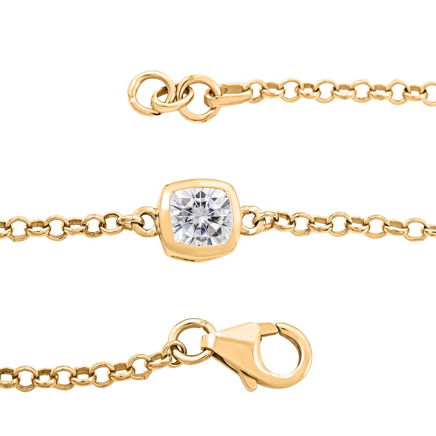 Moissanite Bracelet in Vermeil Yellow Gold Over Sterling Silver (7.50 In) 1.10 ctw