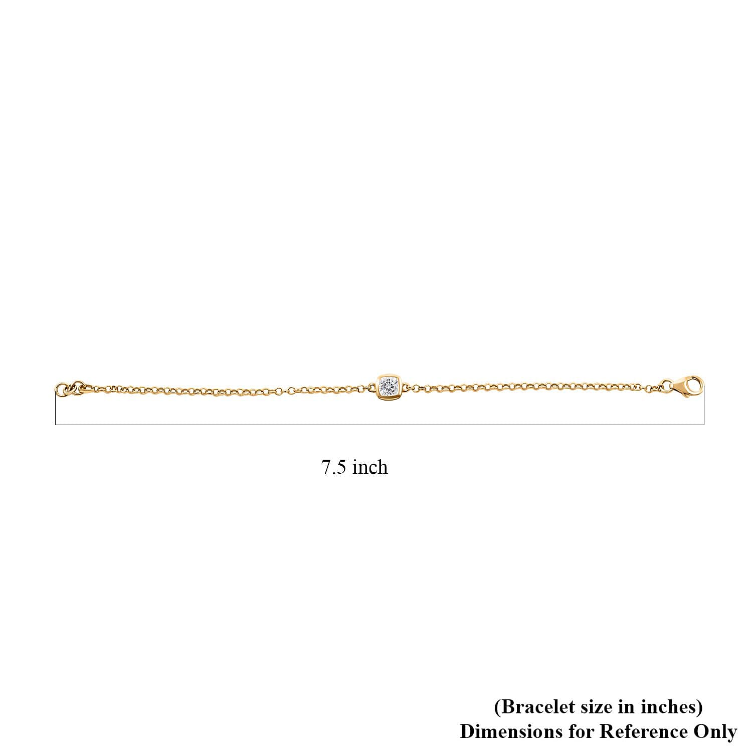Moissanite Bracelet in Vermeil Yellow Gold Over Sterling Silver (7.50 In) 1.10 ctw