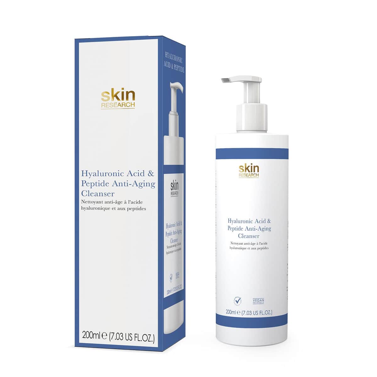 Skin Research Hyaluronic Acid & Peptide Anti-Ageing Cleanser Duo Pack (7.03oz) image number 2