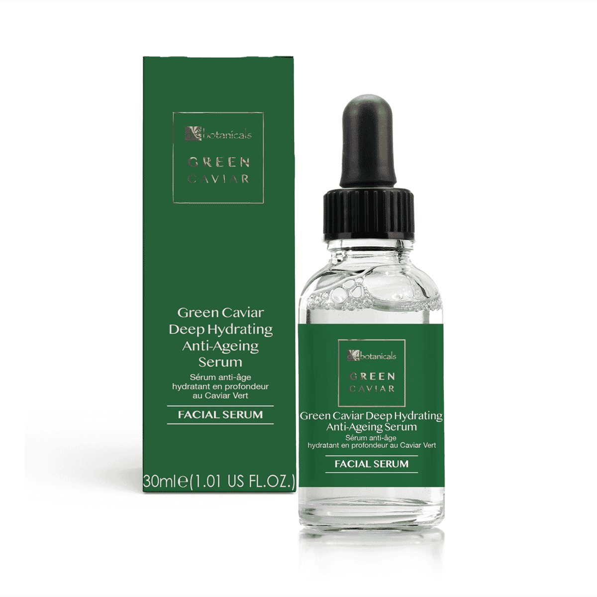 Dr Botanicals Green Caviar Collection- Anti-Ageing Day and Night Moisturizer (1.69oz) & Facial Serum (1.01oz) image number 1