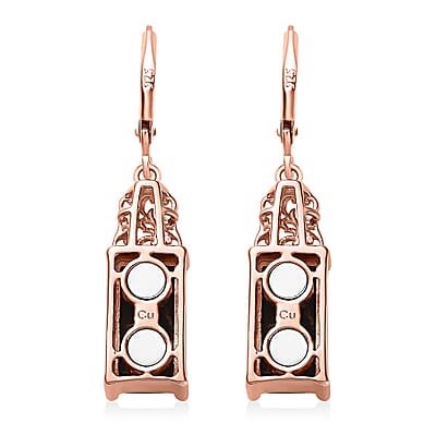 Matrix Silver Shungite Lever Back Earrings in 14K Rose Gold Over Copper with Magnet 6.25 ctw