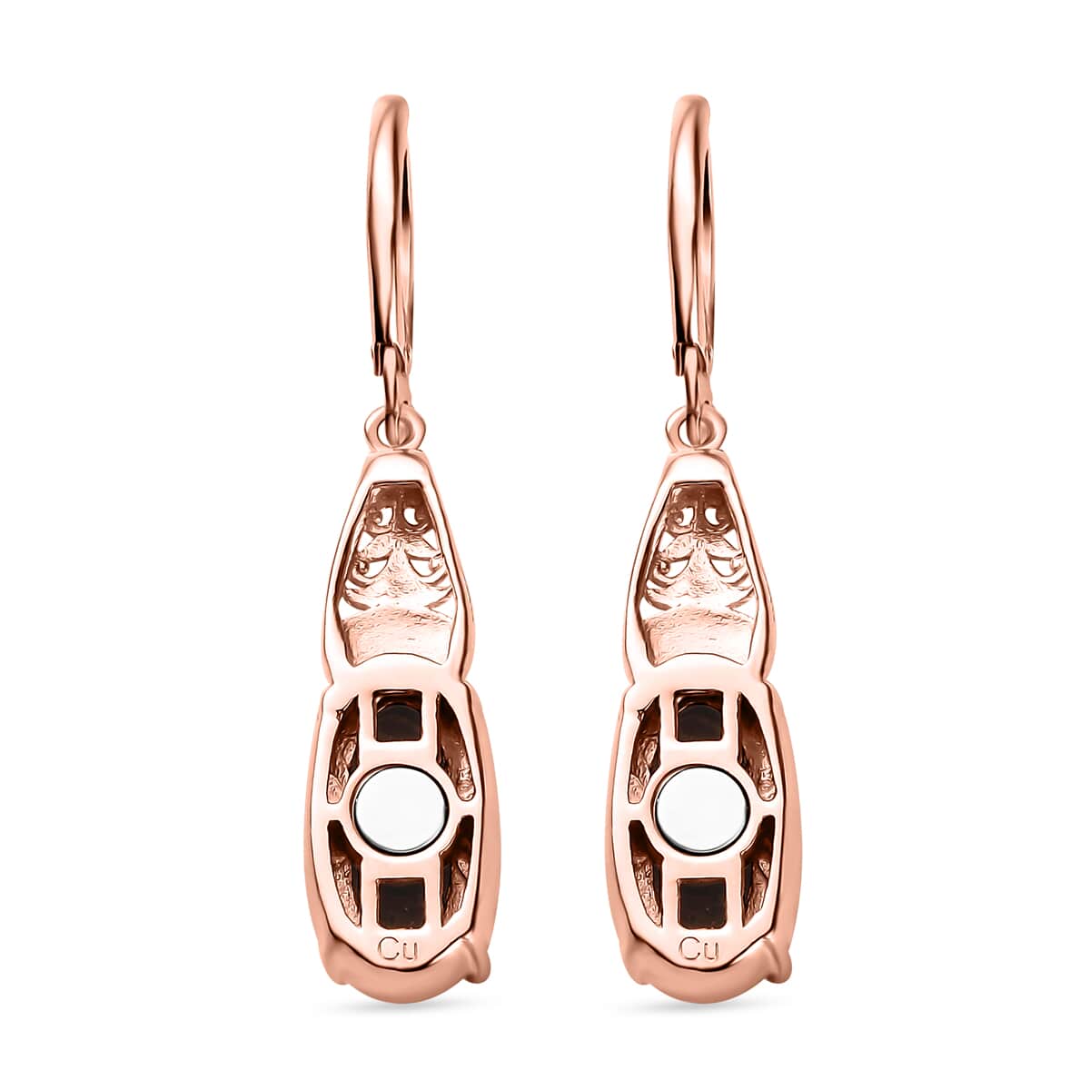 Matrix Silver Shungite Earrings in 14K Rose Gold Over Copper with Magnet 4.70 ctw image number 4